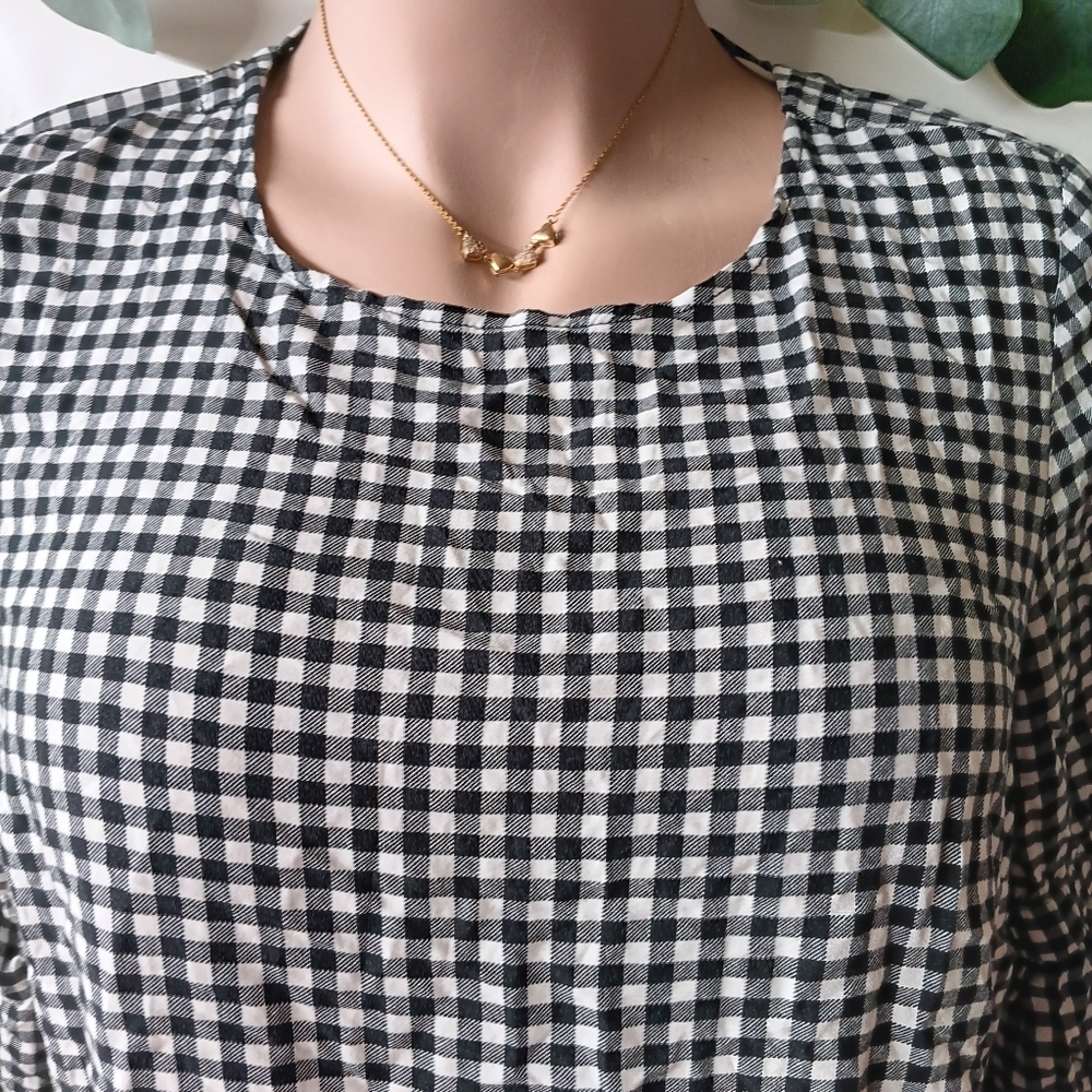 Maurices Black and White Gingham Blouse - Picture 4 of 8